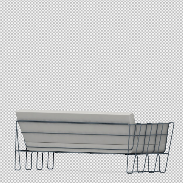 Renderização de sofá isométrica 3d