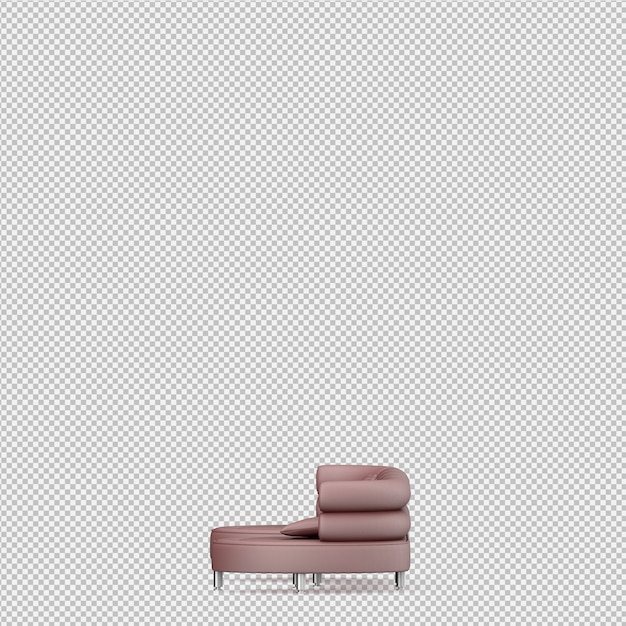 Renderização de sofá isométrica 3d