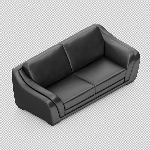 Renderização de sofá isométrica 3D