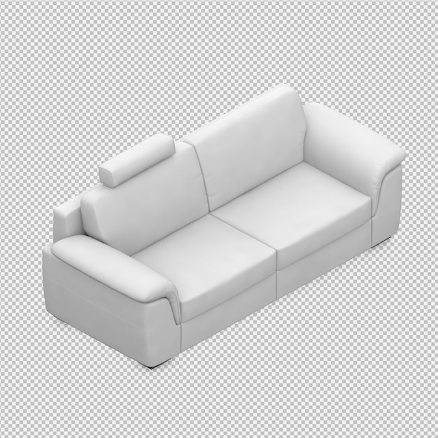 Renderização de sofá isométrica 3D