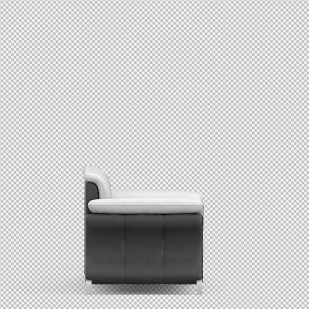 Renderização de sofá isométrica 3d