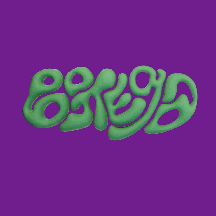 PSD renderização de tipografia de letras de texto 3d