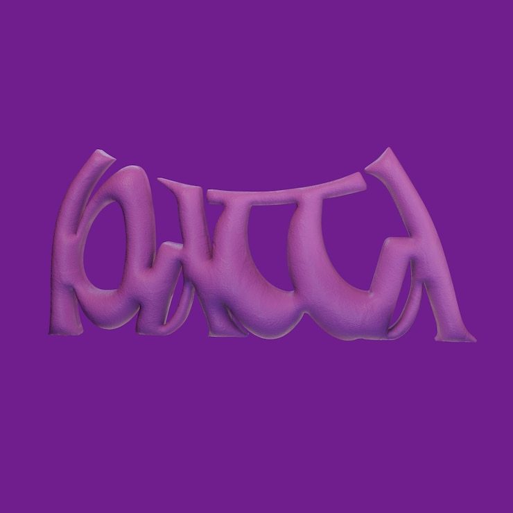 PSD renderização de tipografia de letras de texto 3d