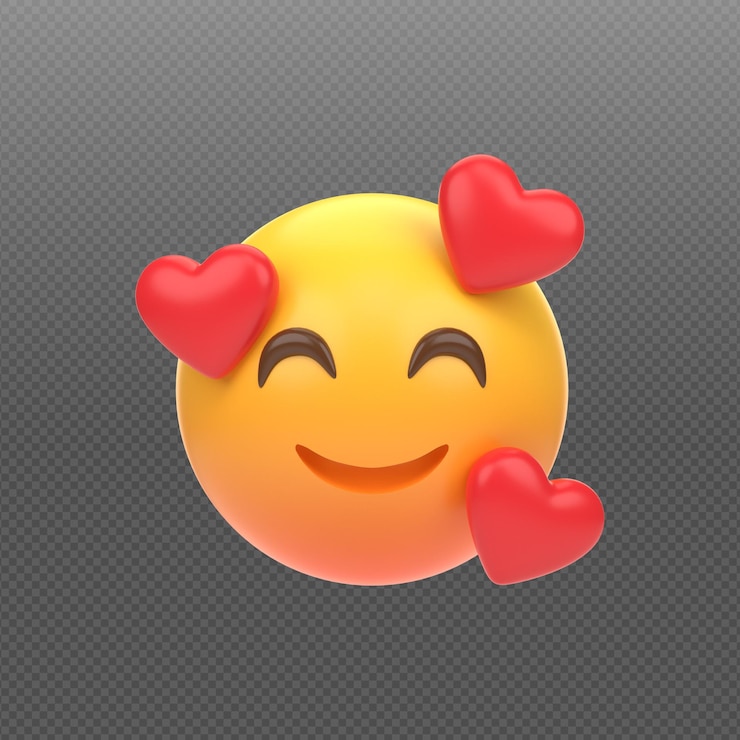PSD renderização do conceito 3d de emoticon