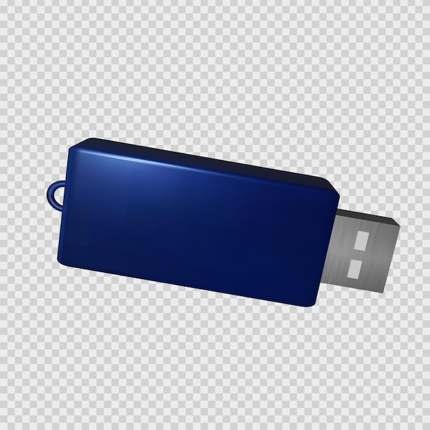 Renderização do conceito de usb 3d azul