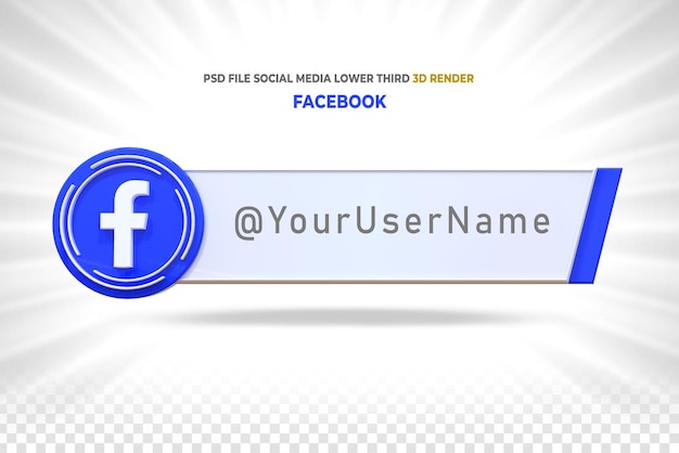 PSD renderização do estilo 3d do terceiro banner inferior do facebook