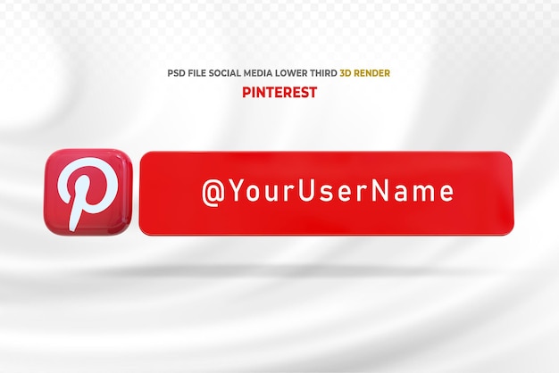 Renderização do estilo 3d do terceiro banner inferior do Pinterest