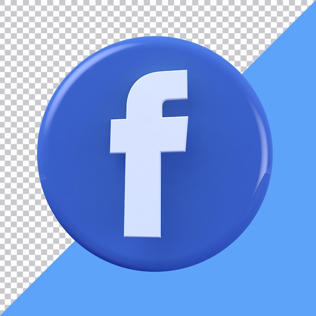 Renderização do ícone 3d do círculo do Facebook