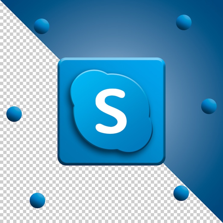 PSD renderização do logotipo do skype isolada