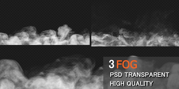 PSD renderização do projeto do solo da fumaça da névoa isolada