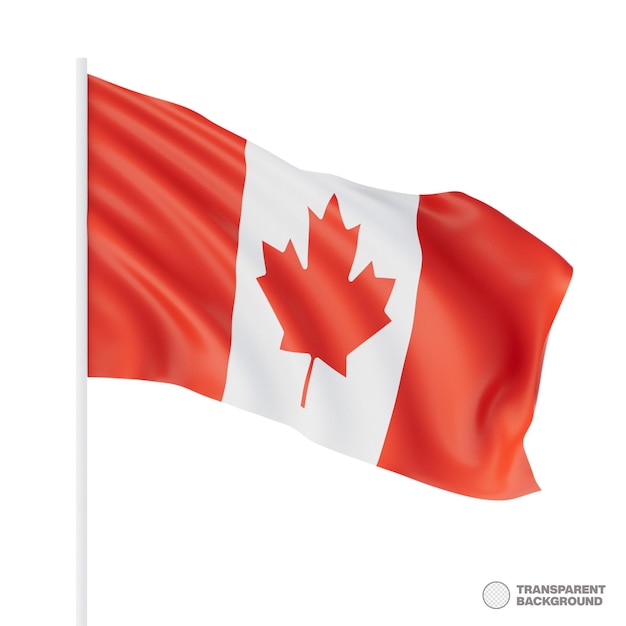 PSD renderização em 3d da bandeira do canadá