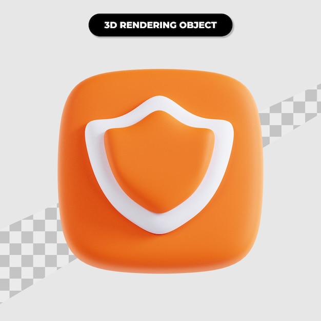 PSD renderização em 3d da interface de usuário do escudo