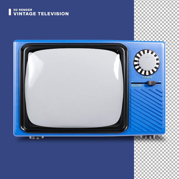 Renderização em 3D da televisão vintage