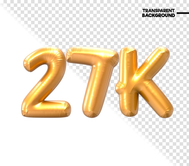 Renderização em 3d de 27k number gold