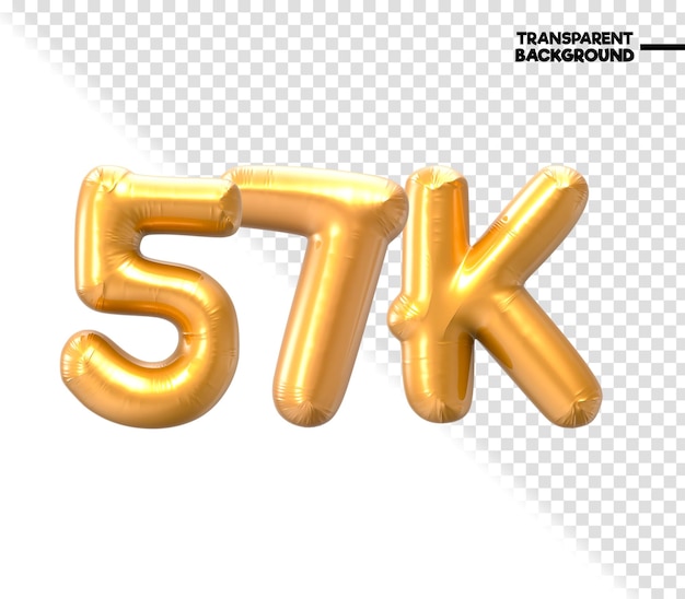 Renderização em 3d de 57k number gold