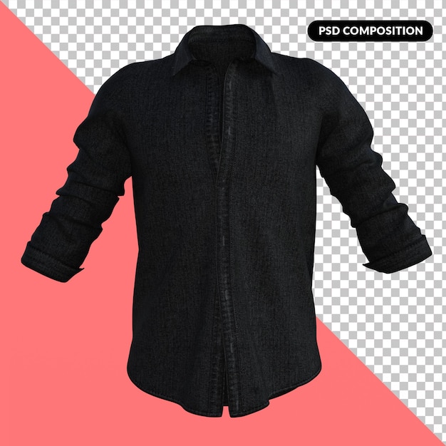 Renderização em 3d de camisa masculina psd premium