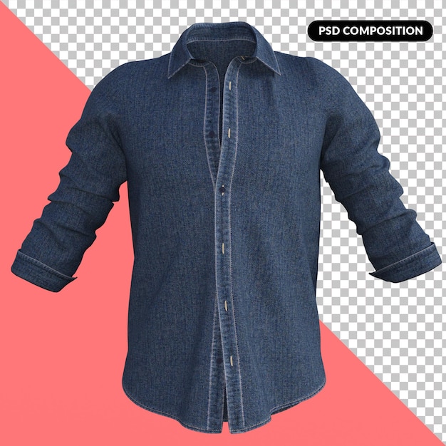 Renderização em 3d de camisa masculina psd premium