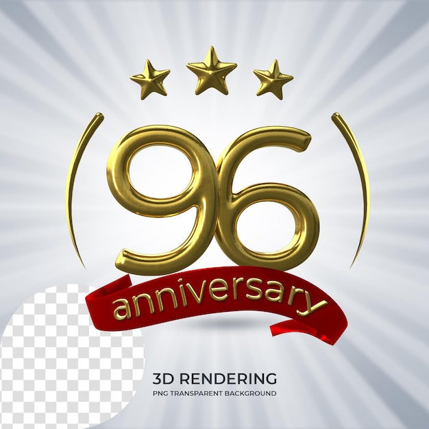 PSD renderização em 3d de cartaz de comemoração de 96 anos