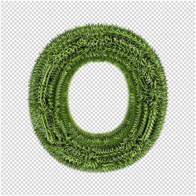 Renderização em 3d de letras de grama verde