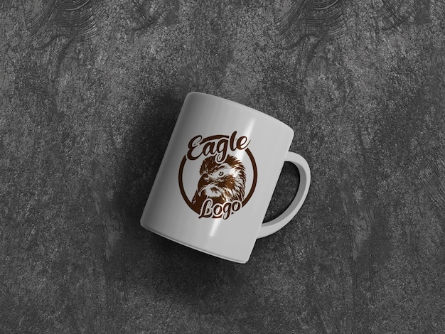 Renderização em 3D de maquete de caneca