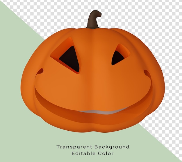 renderização em 3D de olhos negros de abóbora de Halloween e elemento mínimo de fundo de Halloween de boca branca