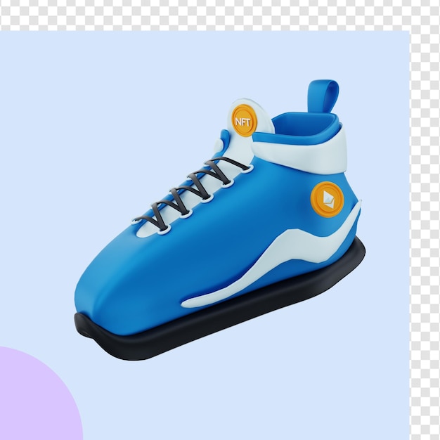 renderização em 3D de sapatos de moda nft