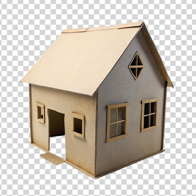 PSD renderização em 3d de uma pequena casa de madeira isolada em fundo transparente