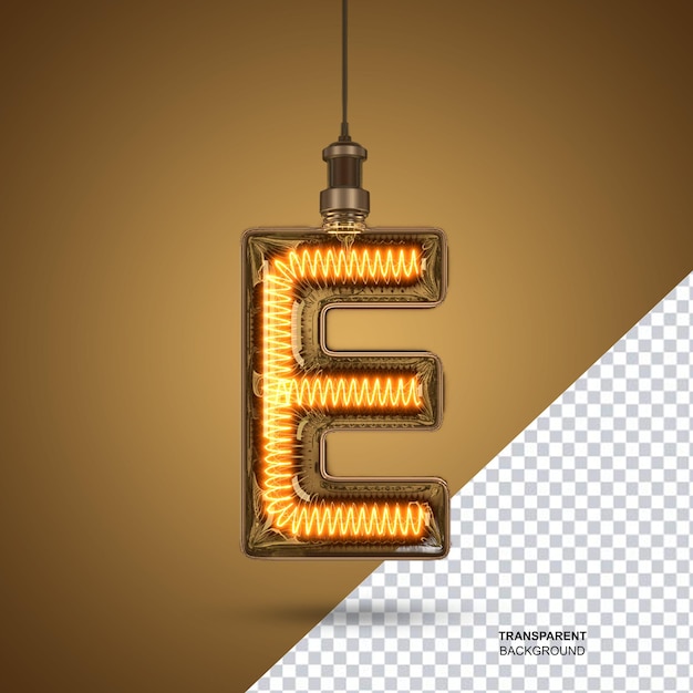 PSD renderização em 3d do alfabeto da lâmpada