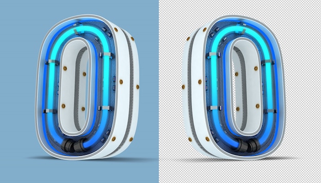 PSD renderização em 3d do alfabeto letra sinal de néon