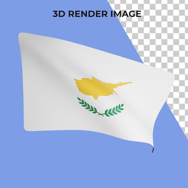Renderização em 3D do conceito de bandeira de chipre, dia nacional premium psd de chipre