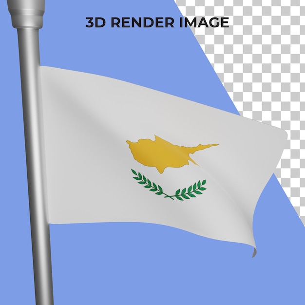 Renderização em 3D do conceito de bandeira de chipre, dia nacional premium psd de chipre