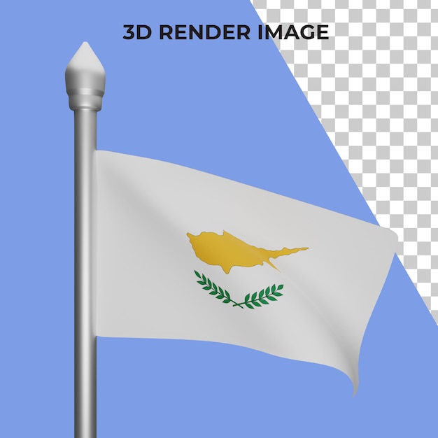 Renderização em 3D do conceito de bandeira de chipre, dia nacional premium psd de chipre