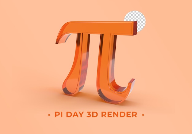 PSD renderização em 3d do dia do pi