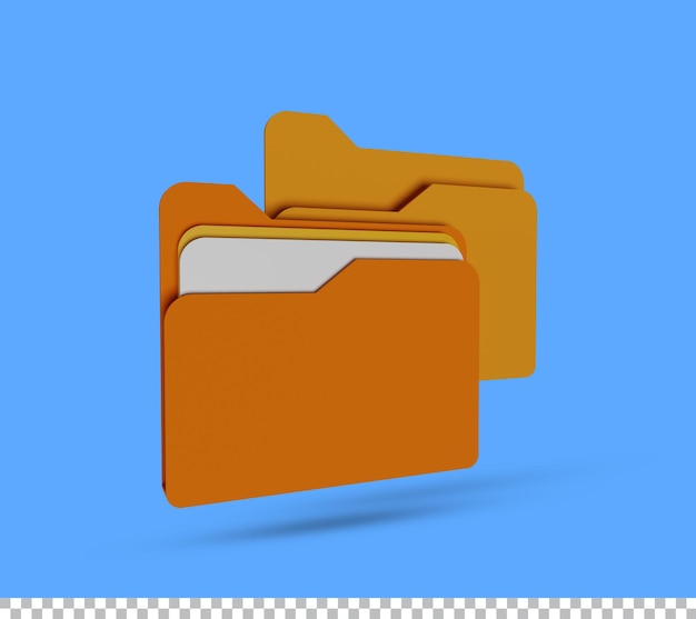 renderização em 3D do ícone de arquivo de pasta