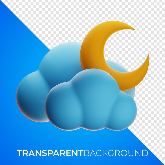 PSD renderização em 3d do ícone de noite de lua crescente do tempo premium em fundo isolado png pngwing