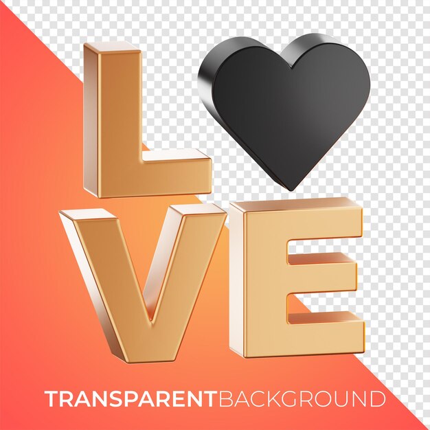 PSD renderização em 3d do ícone de texto de amor do dia dos namorados premium em fundo isolado png pngwing