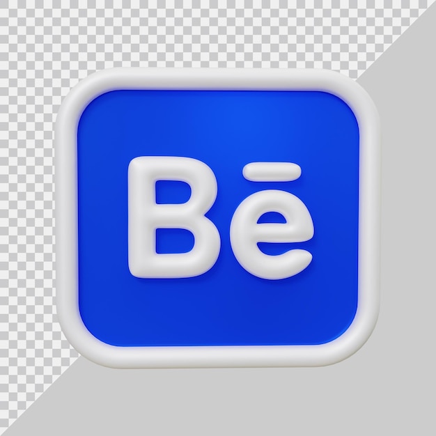 renderização em 3D do ícone do behance