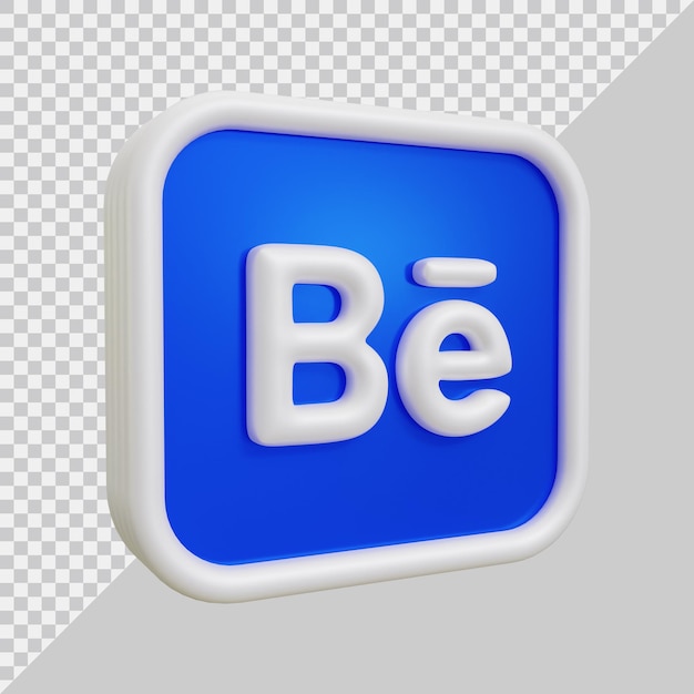 renderização em 3D do ícone do behance