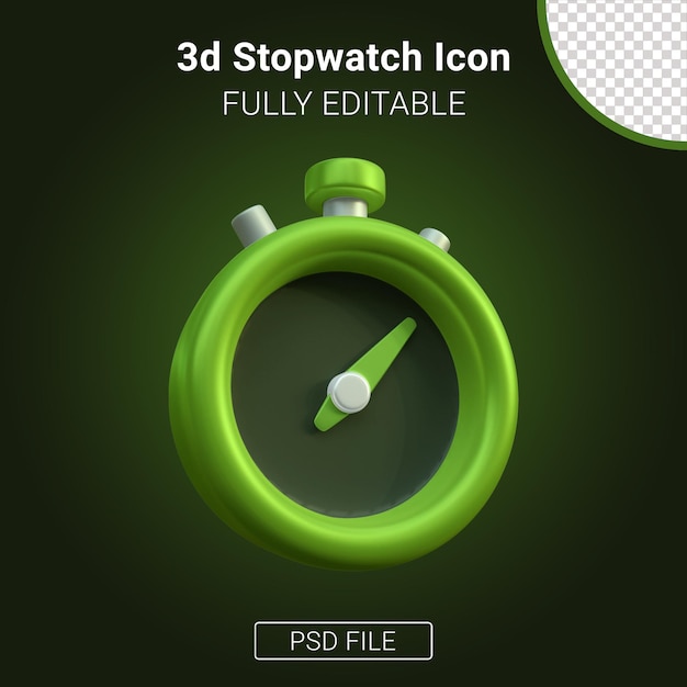 PSD renderização em 3d do ícone do cronômetro