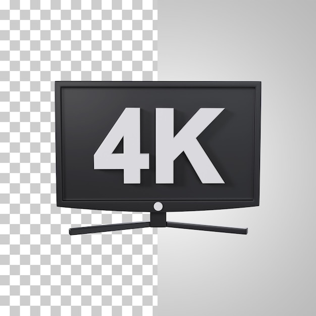 PSD renderização em 3d do ícone smart tv 4k