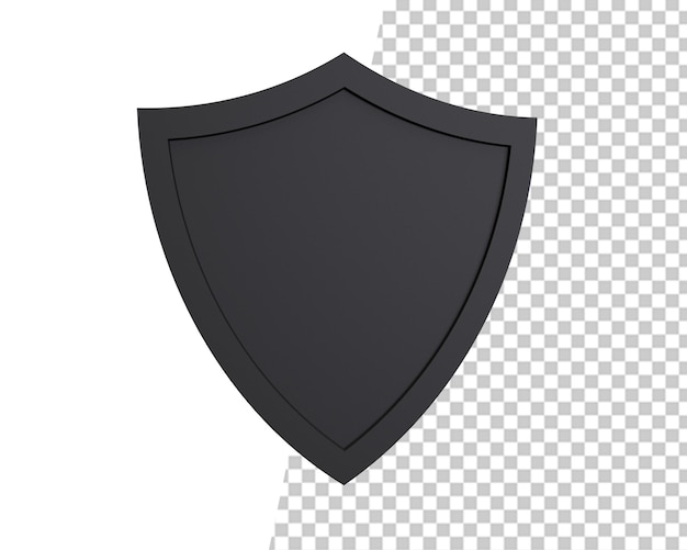 PSD renderização em 3d do logotipo do escudo preto