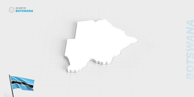Renderização em 3d do mapa da bandeira do botswana