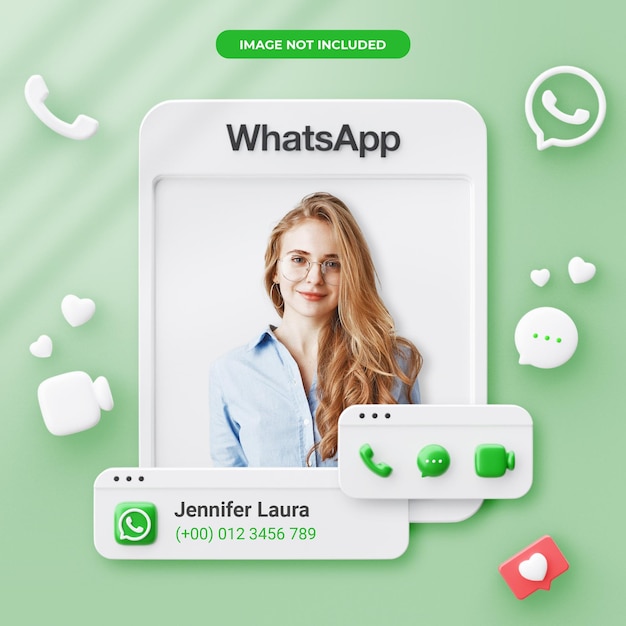 PSD renderização em 3d do perfil do whatsapp