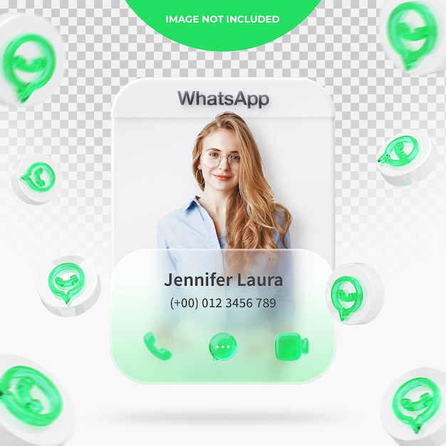 Renderização em 3d do perfil do whatsapp