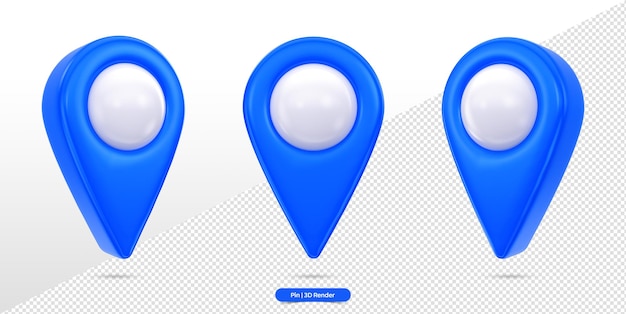 PSD renderização em 3d do pino do ícone de localização