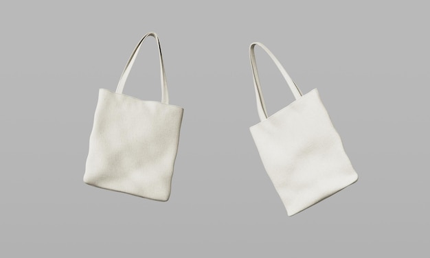 Renderização em 3D do saco branco Eco Tote