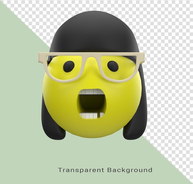 Emoji com óculos e cabelo