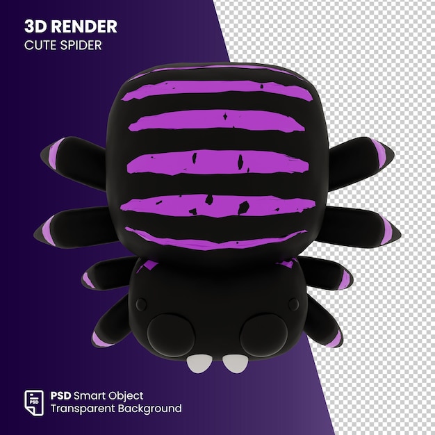 Renderização em 3d halloween aranha bonita