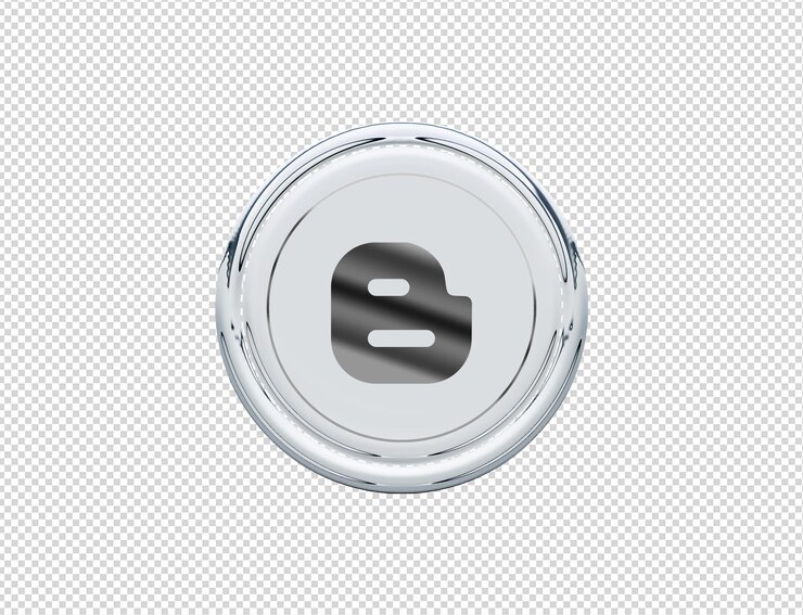 PSD renderização em 3d ícone do blogger prata brilhante