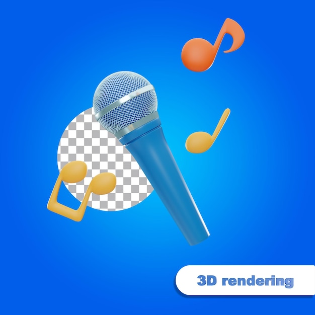 Renderização em 3d ícone do microfone.